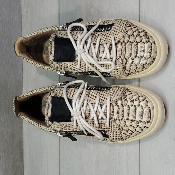 Giuseppe zanotti Mens Snakeskin Zipper Leather sneakers size 40 /6 - Picture 4 of 16